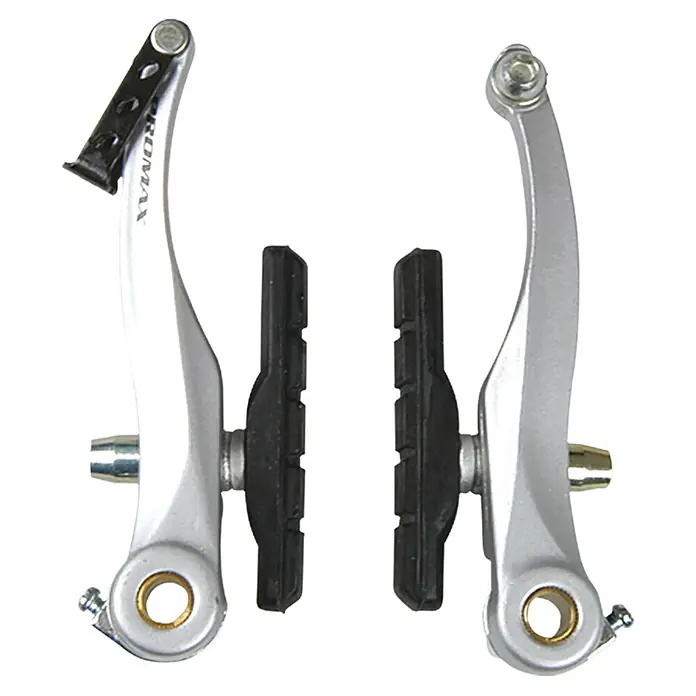 Fischer Fahrradbremse V-Brake - Geeignet für: Vorder-/Hinterräder - Bremsensatz von PROMAX für Fahrräder, bestehend aus zwei Bremsen und Bremsbelägen. Ideal für sicheres Bremsen.