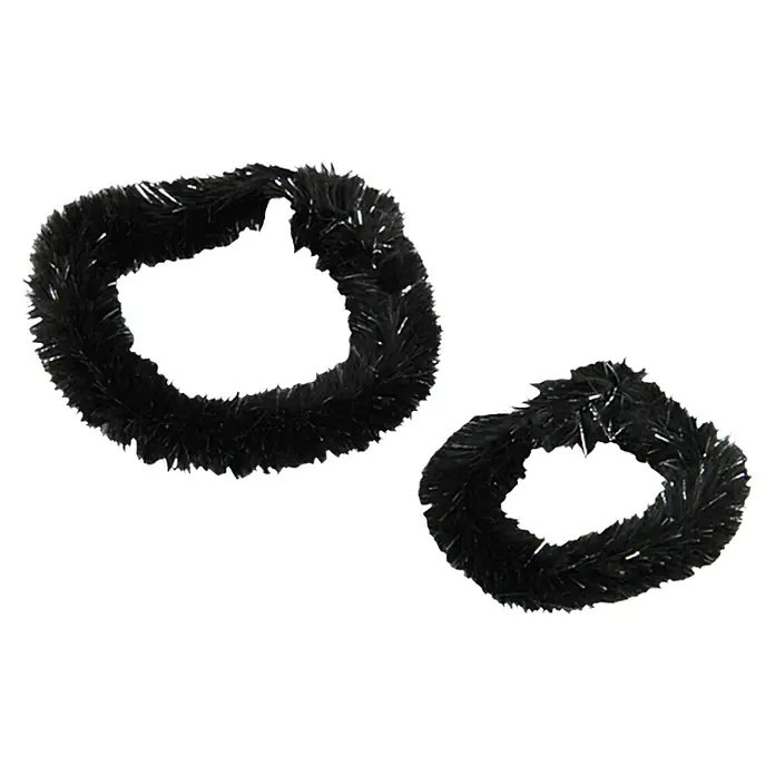 Fischer Nabenputzringe - Geeignet für: Alle Fahrradnaben, Metallic-Effekt - Schwarze, glitzernde Lametta-Armbänder, ein großes und ein kleines, die festliche Eleganz und subtilen Glamour für jedes Outfit bieten.
