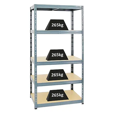 Schwerlastregal Tiger | HxBxT 180x90x60 cm |  Fachlast 265kg | Grau