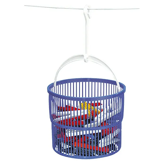 Wenko Wäscheklammerbeutel - Inklusive 30 Wäscheklammern - Wäscheklammerkorb mit Wäscheklammern, der an einer Wäscheleine hängt. Praktisch und platzsparend für den Garten oder Balkon.
