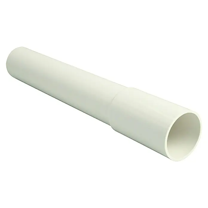 Admiral WC-Verlängerungsrohr - Länge: 40 cm, Weiß - Nahaufnahme eines weißen PVC-Rohrs, das für Sanitärinstallationen oder elektrische Leitungen verwendet wird.