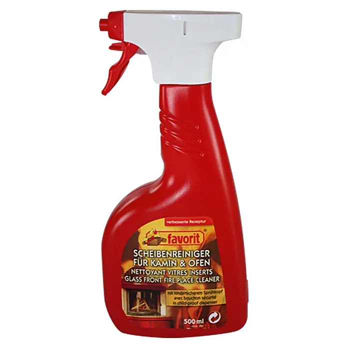 Favorit Ofenglasreiniger - 500 ml - Sprühflasche Favorit Scheibenreiniger für Kamin & Ofen, 500 ml. Zur Reinigung von Glasfronten bei Kaminen und Öfen.