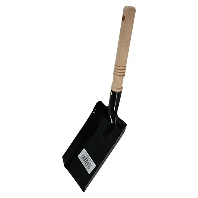 Kohleschaufel - Schwarz, Lackiert - Schaufel aus Metall mit Holzgriff, ideal für Gartenarbeiten und zum Umtopfen von Pflanzen.