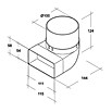 Air-Circle Umlenkstück & Stutzen (Maße Anschlussstutzen: 111 x 54 mm, Durchmesser Anschlussstutzen: 100 mm)