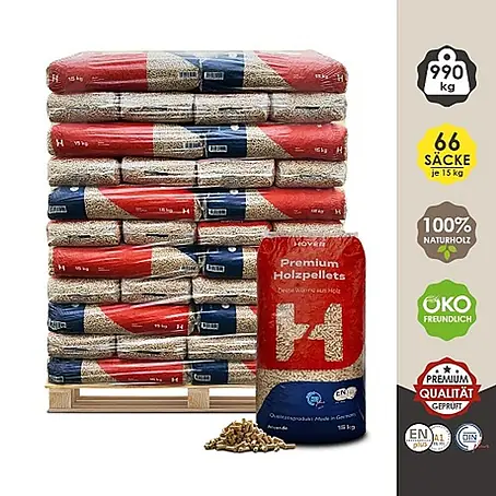 Holzpellets Hoyer ENplus A1, 6 mm (66 x 15 kg) 990 kg