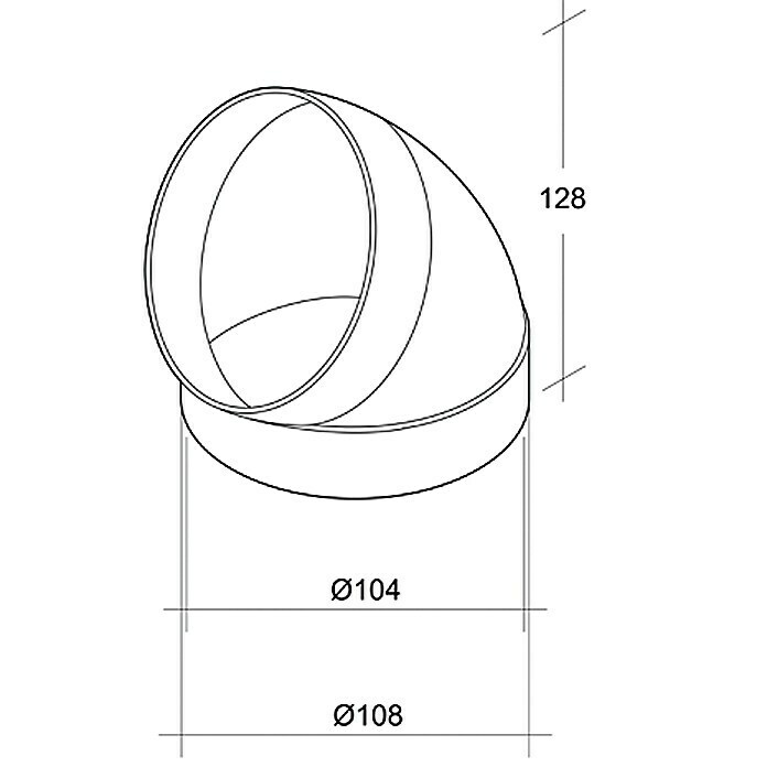 Air-Circle Rundrohr-Bogen (Durchmesser: 100 mm, Winkel: 45 °)