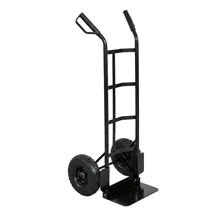 Proregal Sackkarre - Stahl, Traglast: 200 kg - Schwarze Sackkarre aus Metall mit zwei großen Rädern und ergonomischen Griffen, zum einfachen Transport schwerer Gegenstände.