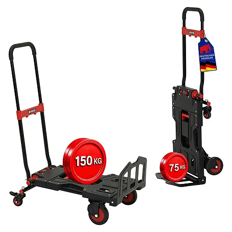 Proregal  Sackkarre 2-in-1 Sackkarre & Plattformwagen klappbar KODIAK 150 kg Tragkraft Stahl
