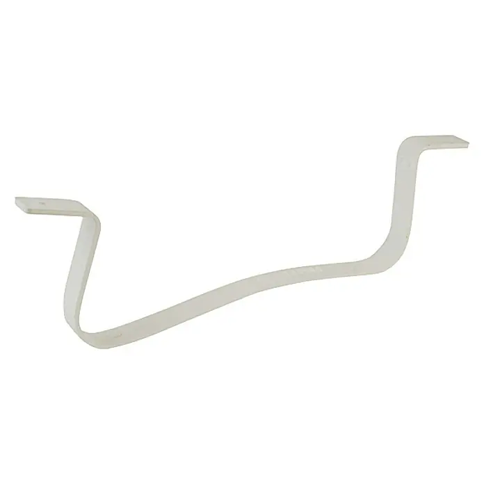 Air-Circle Rohrhalter - 230 x 80 mm - Draufsicht auf eine weiße Metalldeckenklammer, die sich ideal für die Befestigung von Deckenplatten eignet.