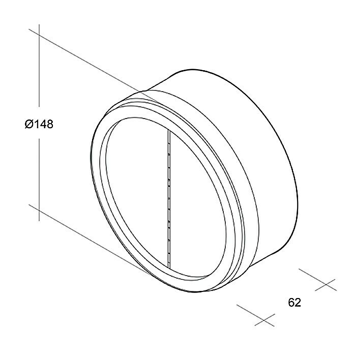 Air-Circle Rückluftsperrklappe (Durchmesser: 150 mm, Mit Rückstauklappe)