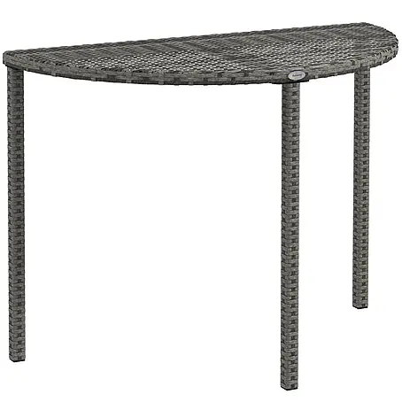 Outsunny Rattan Beistelltisch Grau L100 x B50 x H74 cm