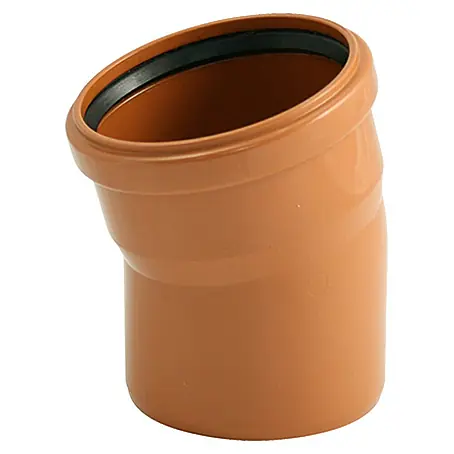 Gomito Per Fognatura KG 15° DN 110 In PVC-U - Colore Marrone Arancione RAL 8023 - Ostendorf - Sistema Di Canali Sotterranei - 4