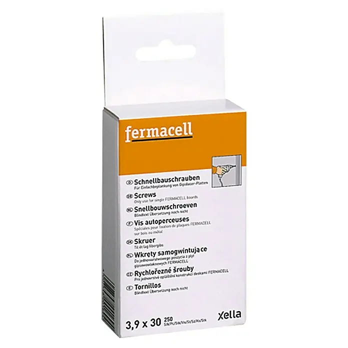 Fermacell Schnellbauschrauben - Durchmesser Kopf: 3,9 mm, Länge: 30 mm, 250 Stk. - Fermacell Schnellbauschrauben-Box: Spezielle Schrauben für Fermacell-Platten zur einfachen Montage im Trockenbau.