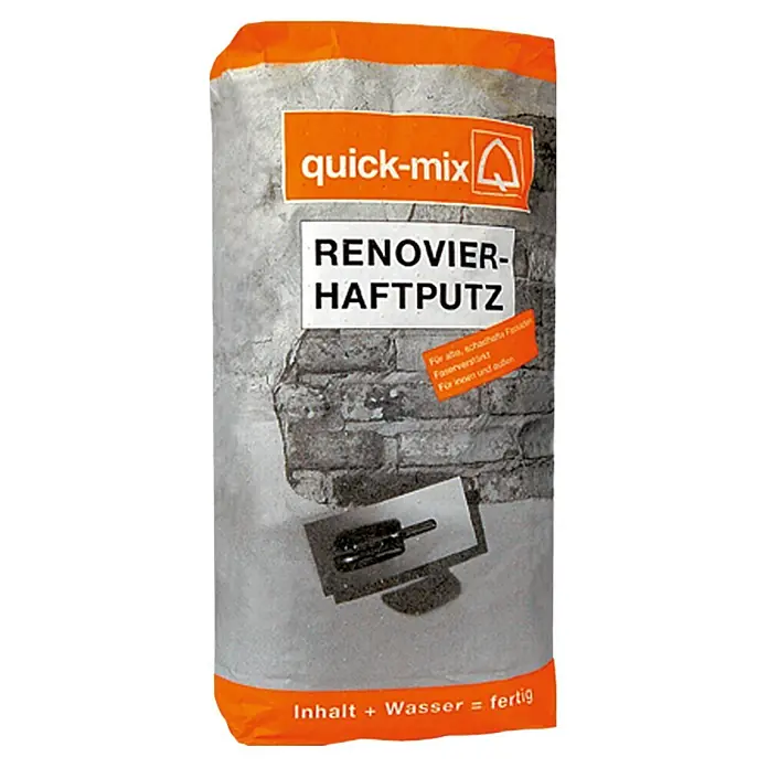 Quick-Mix Renovierhaftputz - 20 kg, Zement - Diagonale Ansicht