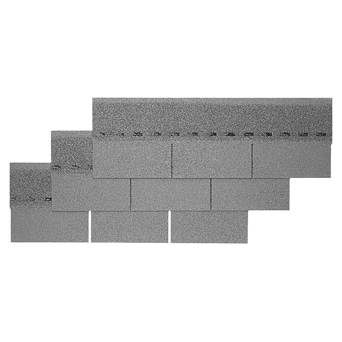 Rechthoekige dakshingles (Grijs, 2 m², Bitumen)