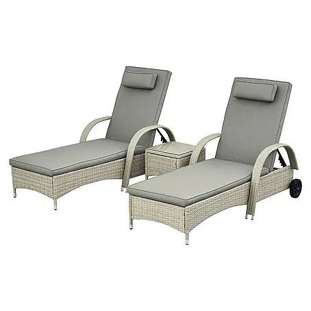 Outsunny  Gartenliege Grau, 200cm x 73cm x 103cm