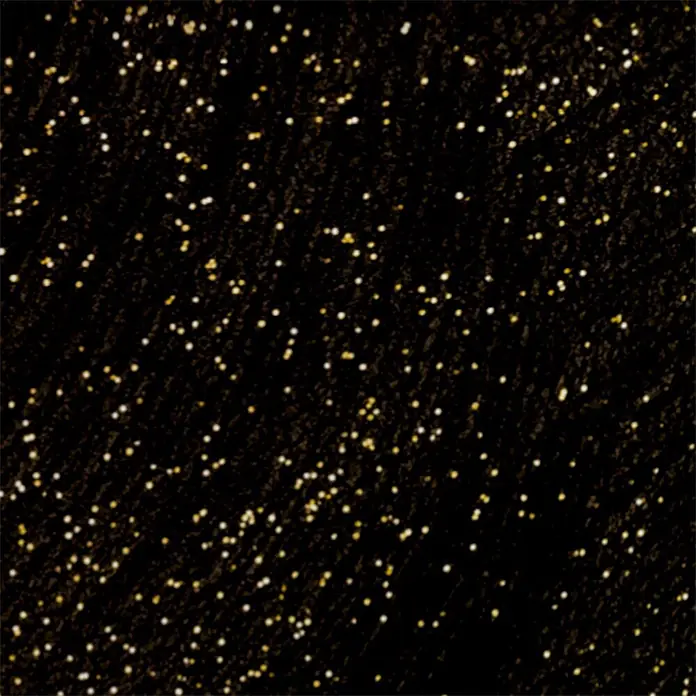 SCHÖNER WOHNEN-Farbe Trendstruktur Farbeffektputz Glimmer-Optik Effektlasur - Gold, Schimmernd, 1 l - Abstrakter schwarzer Hintergrund mit verstreuten gold-weißen Glitzer- oder Bokeh-Effekten, der eine funkelnde Textur erzeugt.