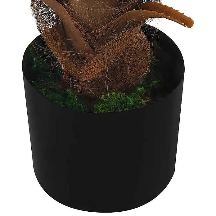 vidaXL Künstliche Cycas Palme Grün 56 x 56 x 140 cm Kunststoff -  - Schwarzer zylindrischer Topf mit Kunstpflanze, brauner Faserbasis und grünem Moos.