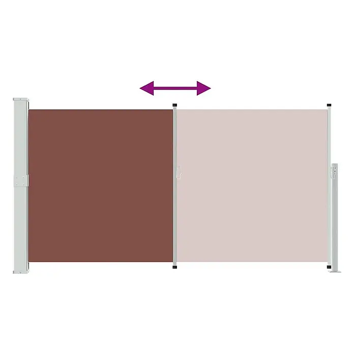 vidaXL Seitenmarkise Braun 300 x 300 x 170 cm Stoff -  - Ausziehbare Seitenmarkise mit braunen und beigen Stoffbahnen. Ausfahrbar für mehr Privatsphäre.