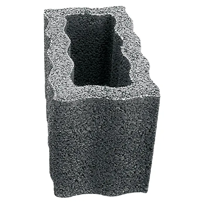 Christoph Pflanzstein Rasterstein - Anthrazit, 40 x 20 x 25 cm, Beton - Grauer Betonhohlblock mit unregelmäßiger Öffnung. Ideal für Bauprojekte im Innen- und Außenbereich, robust und vielseitig einsetzbar.