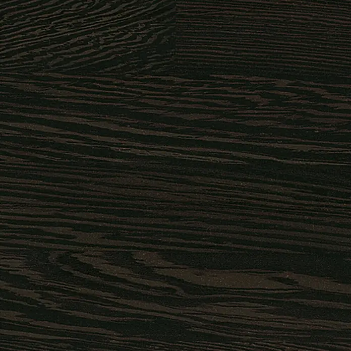 Resopal Canto de PVC - Nakuro Block, 180 x 4,4 cm - Primer plano de una superficie de madera oscura con un patrón de vetas distintivo, ideal para muebles o proyectos de diseño de interiores.