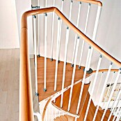 Fontanot Arké Escalera de caracol Klan (Diámetro: 120 cm, Blanco, Color peldaños: Haya clara, Altura de planta: 253 - 306 cm)