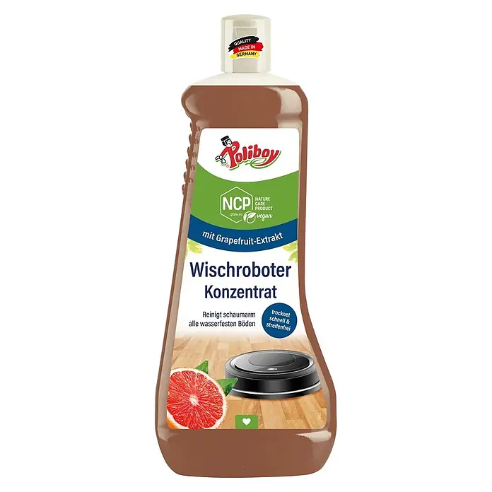 Poliboy Reinigungskonzentrat NCP - 1 l, Flasche - Braunes Poliboy Wischroboter Konzentrat mit Grapefruit-Extrakt.