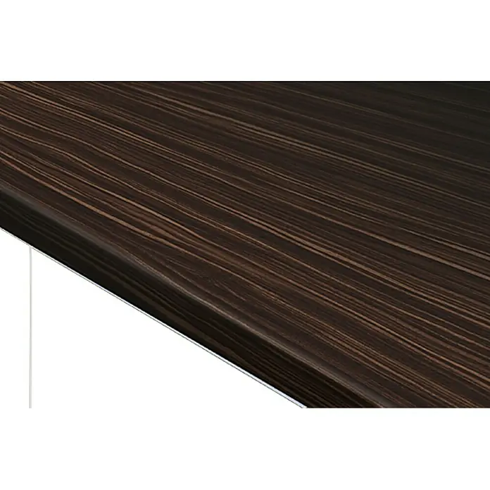 Resopal Premium Encimera de cocina al corte - Macassar, Espesor: 3,8 cm, Ancho: 60 cm - Primer plano de un panel de madera oscura con vetas llamativas, que muestra una superficie elegante y moderna.