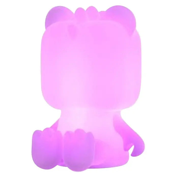 Mob Lámpara de sobremesa LED Cute Animal Dinosaurio - 1 W, L x An x Al: 10 x 8 x 14 cm, Blanco, Dinosaurio - Luz de noche con forma de osito morado translúcido que brilla suavemente.