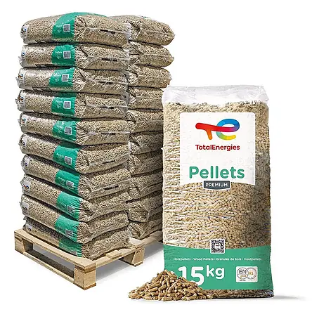 Total Energies  Holzpellets Premium ENplus A1 Weichholz 15kg x 20 Sack 300kg Palette