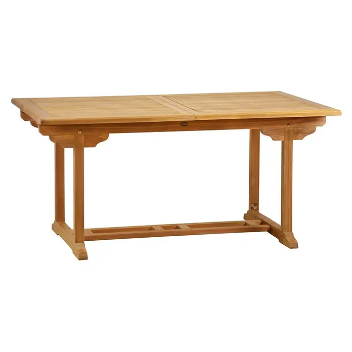 Kai Wiechmann Gartentisch - Teak, Rechteckig, Naturbelassen - Hellbrauner Outdoor-Tisch aus Holz mit Lattenplatte und stabilen Beinen.