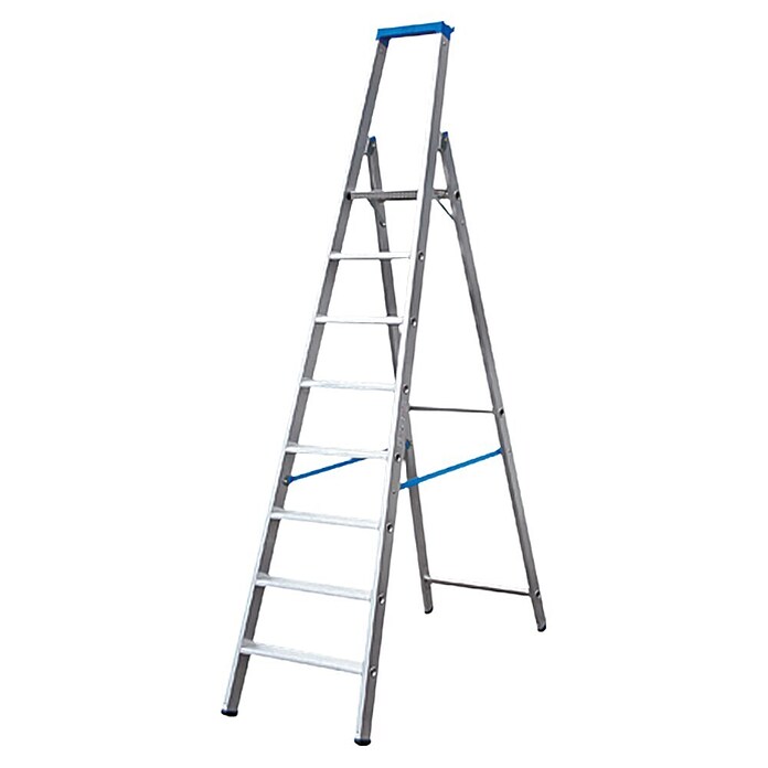 Krause Escalera de tijera (8 escalones, Altura de trabajo: 3,9 m, Aluminio)