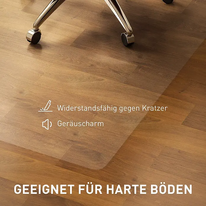 HOMCOM-Bodenschutzmatte-120L x 120B x 1H cm-Transparent -  - Transparente Bodenschutzmatte auf Holzboden, geeignet für harte Böden, kratzfest und geräuscharm.