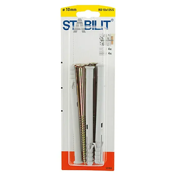 Stabilit Universal-Kragendübel-SetDurchmesser Dübel: 10 mm, Länge Dübel: 135 mm, Kunststoff, 4 Stk.