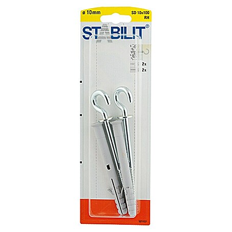 Stabilit Spreizdübel-Set (Durchmesser Dübel: 10 mm, Länge Dübel: 100 mm, 2 Stk., Mit Haken)