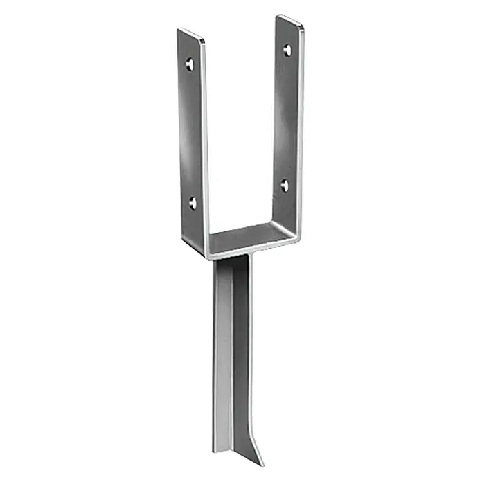 Stabilit Soporte en U pesado - 50 x 91 x 400 mm, Espesor: 4 mm - Soporte de poste metálico con forma de U y punta para tierra, ideal para jardinería, para una sujeción segura de postes de madera.