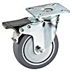 Stabilit Apparate-Lenkrolle (Durchmesser Rollen: 50 mm, Traglast: 45 kg, Kugellager, Mit Platte und Feststeller)