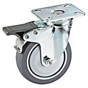 Stabilit Apparate-Lenkrolle (Durchmesser Rollen: 50 mm, Traglast: 45 kg, Kugellager, Mit Platte und Feststeller)