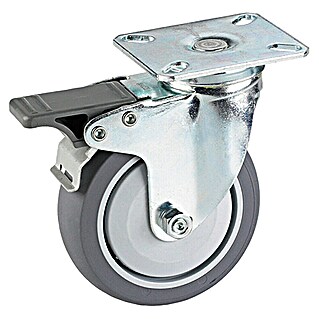 Stabilit Apparate-Lenkrolle (Durchmesser Rollen: 50 mm, Traglast: 45 kg, Kugellager, Mit Platte und Feststeller)