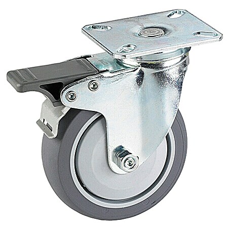 Stabilit Apparate-Lenkrolle  (Durchmesser Rollen: 50 mm, Mit Platte und Feststeller)