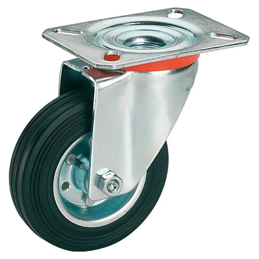 Lenkrolle 160 Mm – Polypropylen Mit Vollgummi-Lauffläche, Traglast 405 Kg, Rollenlager, Blau Verzinkt – Für Transport & Co.