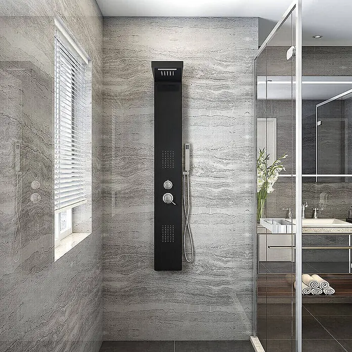 Home Deluxe Duschpaneel CASCATA Schwarz - 