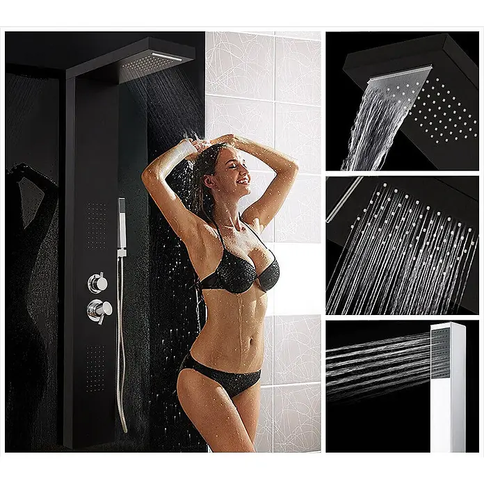 Home Deluxe Duschpaneel CASCATA Schwarz - 