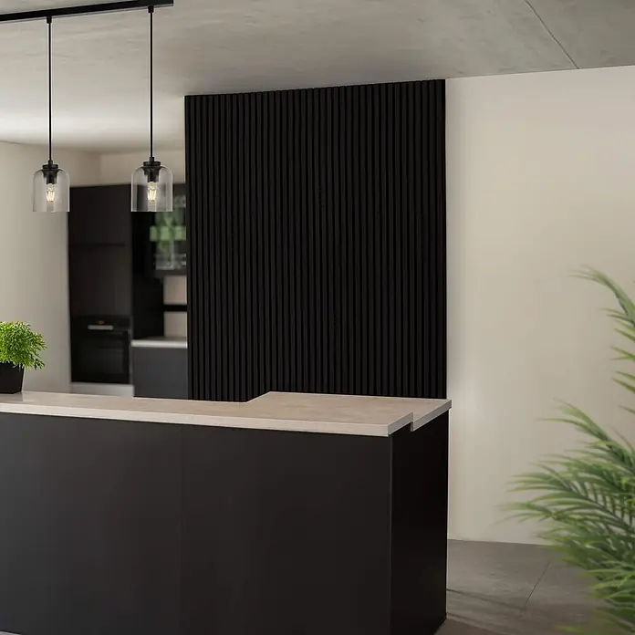 HOME DELUXE  Akustikpaneel SONIC Deep Black - 240 x 40 cm - 