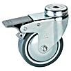 Stabilit Apparate-Lenkrolle (Durchmesser Rollen: 100 mm, Traglast: 55 kg, Gleitlager, Mit Rückenloch und Feststeller)