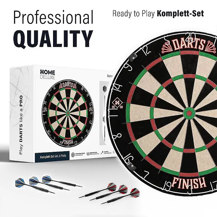 Home Deluxe Dartscheibe GOOD DARTS FINISH Klassisch ohne Surround - 