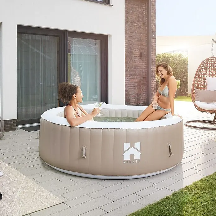 Home Deluxe Außen-Whirlpool SPLASH inkl. Abdeckung - Beige, Max. Personenzahl: 6 Stk.