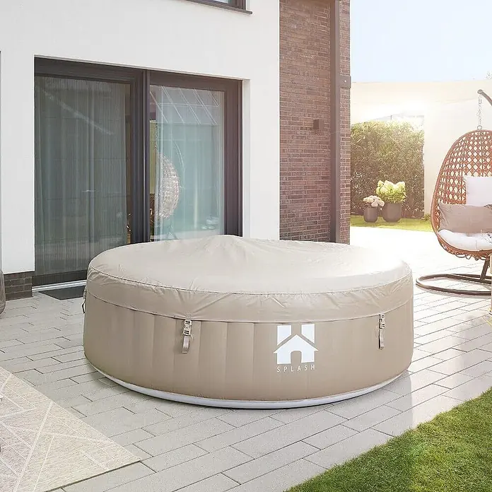 Home Deluxe Außen-Whirlpool SPLASH inkl. Abdeckung - Beige, Max. Personenzahl: 6 Stk.