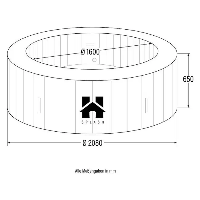 Home Deluxe Außen-Whirlpool SPLASH inkl. Abdeckung - Beige, Max. Personenzahl: 6 Stk.