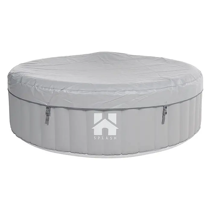 Home Deluxe Außen-Whirlpool SPLASH inkl. Kissen, Getränkehalter und Sonnendach - Grau, Max. Personenzahl: 6 Stk.